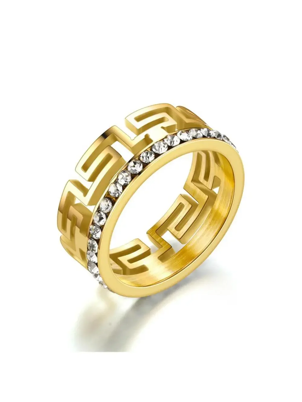Cutout RING - Gold - CZs - size 13